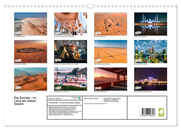 Produktbild: Die Emirate - Im Land der sieben Seelen (Wandkalender 2026 DIN A3 quer), CALVENDO Monatskalender