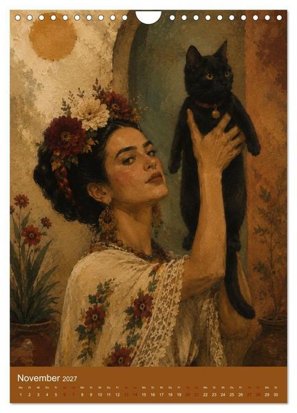 Produktbild: Freude im Haar. Leid im Herzen. Eine Hommage an Frida Kahlo (Wandkalender 2027 DIN A4 hoch), CALVENDO Monatskalender