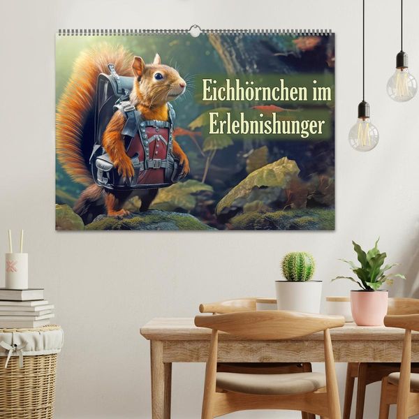 Produktbild: Eichh&ouml;rnchen im Erlebnishunger (Wandkalender 2026 DIN A2 quer), CALVENDO Monatskalender