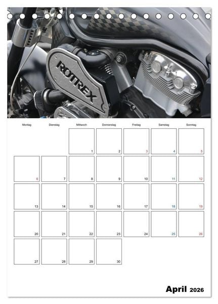 Produktbild: Harley Davidson Familienplaner (Tischkalender 2026 DIN A5 hoch), CALVENDO Monatskalender