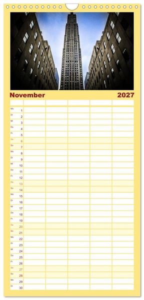 Produktbild: Familienplaner 2027 - New York feeling mit 5 Spalten (Wandkalender, 21 x 45 cm) CALVENDO