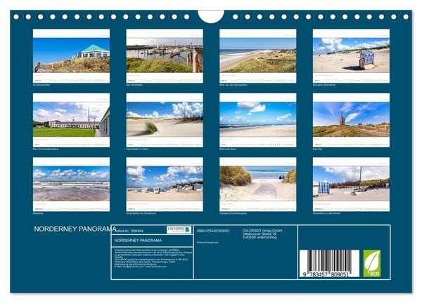 Produktbild: NORDERNEY PANORAMA (Wandkalender 2026 DIN A4 quer), CALVENDO Monatskalender