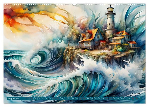 Produktbild: Einsame W&auml;chter Leuchtt&uuml;rme (hochwertiger Premium Wandkalender 2026 DIN A2 quer), Kunstdruck in Hochglanz