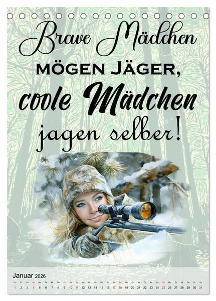 Produktbild: J&auml;gerspr&uuml;che (Tischkalender 2026 DIN A5 hoch), CALVENDO Monatskalender