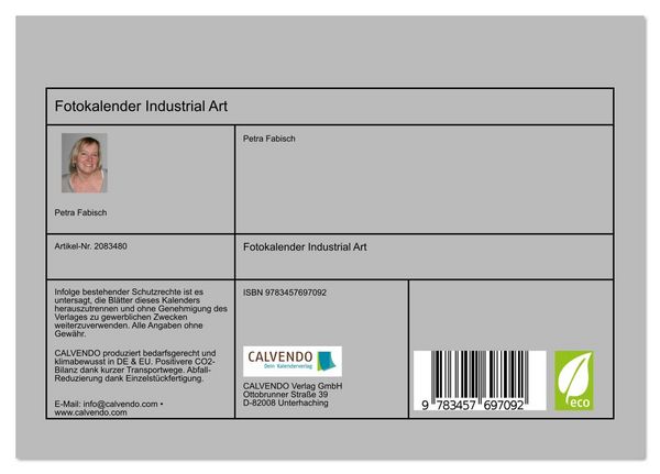 Produktbild: Fotokalender Industrial Art (Tischkalender 2026 DIN A5 quer), CALVENDO Monatskalender
