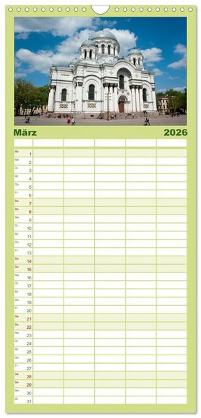 Produktbild: Familienplaner 2026 - Litauens Sch&ouml;nheiten mit 5 Spalten (Wandkalender, 21 x 45 cm) CALVENDO