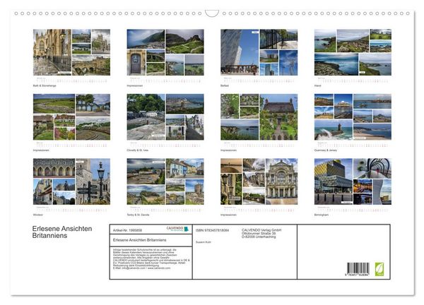 Produktbild: Erlesene Ansichten Britanniens (Wandkalender 2026 DIN A2 quer), CALVENDO Monatskalender