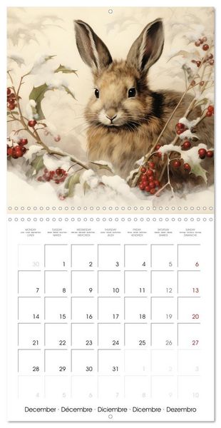 Produktbild: Des amours de lapins (Calendrier mural carr&eacute; 2026 30x30 cm) Calendrier double avec une page pour vos prises de notes