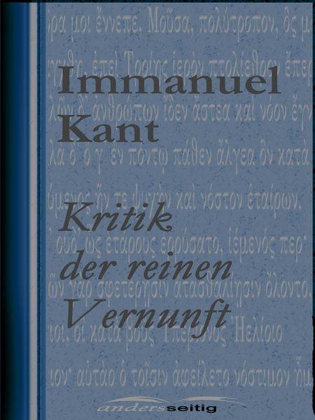 Produktbild: Kritik der reinen Vernunft