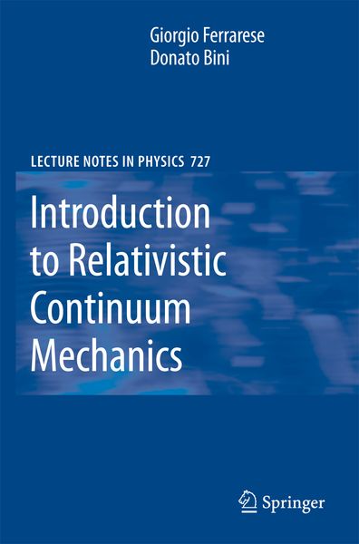 Produktbild: Introduction to Relativistic Continuum Mechanics