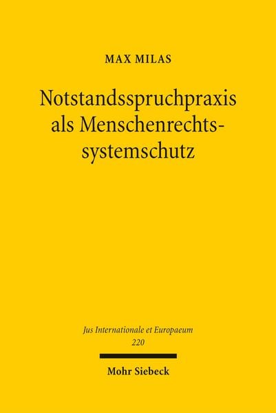 Produktbild: Notstandsspruchpraxis als Menschenrechtssystemschutz
