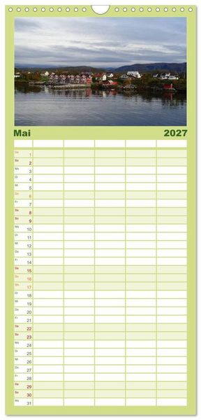 Produktbild: Familienplaner 2027 - Impressionen von Norwegen entlang der Hurtigruten mit 5 Spalten (Wandkalender, 21 x 45 cm) CALVENDO