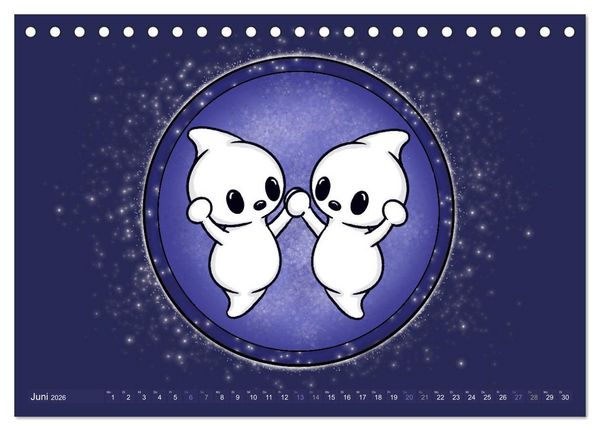 Produktbild: Geister Sternzeichen (Tischkalender 2026 DIN A5 quer), CALVENDO Monatskalender