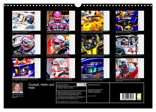 Produktbild: Cockpit, Helm und Halo (Wandkalender 2026 DIN A3 quer), CALVENDO Monatskalender