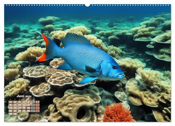 Produktbild: Tief unten im Meer Unterwasser Fantasy (hochwertiger Premium Wandkalender 2026 DIN A2 quer), Kunstdruck in Hochglanz