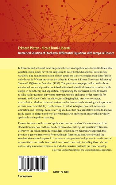 Produktbild: Numerical Solution of Stochastic Differential Equations with Jumps in Finance