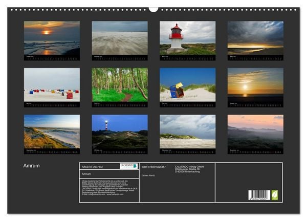 Produktbild: Amrum (Wandkalender 2026 DIN A2 quer), CALVENDO Monatskalender