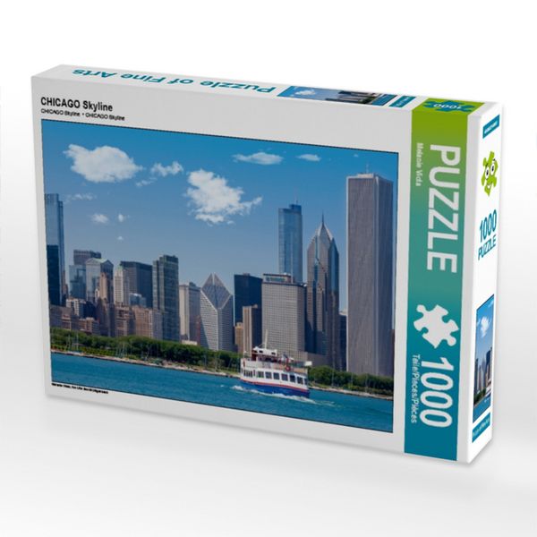 CALVENDO Puzzle CHICAGO Skyline | 1000 Teile Lege-Größe 64x48cm Foto-Puzzle für glückliche Stunden