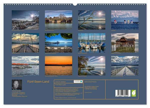 Produktbild: F&uuml;nf-Seen-Land (hochwertiger Premium Wandkalender 2026 DIN A2 quer), Kunstdruck in Hochglanz