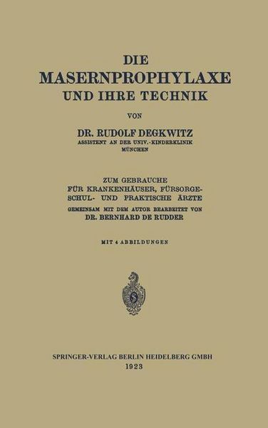 Produktbild: Die Masernprophylaxe und Ihre Technik