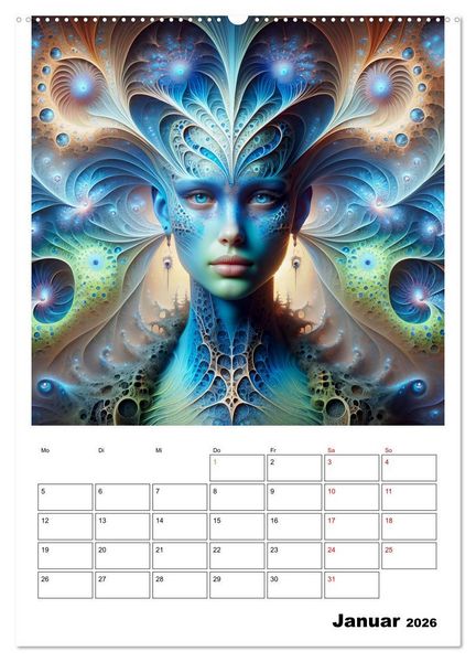 Produktbild: Extraterrestrische Eleganz (hochwertiger Premium Wandkalender 2026 DIN A2 hoch), Kunstdruck in Hochglanz