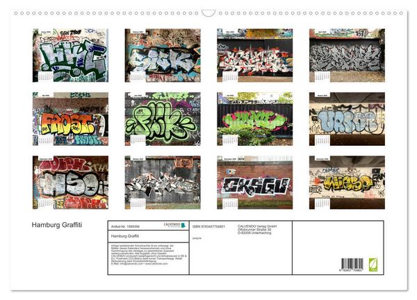 Produktbild: Hamburg Graffiti (Wandkalender 2026 DIN A2 quer), CALVENDO Monatskalender