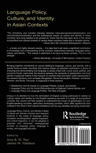 Produktbild: Language Policy, Culture, and Identity in Asian Contexts