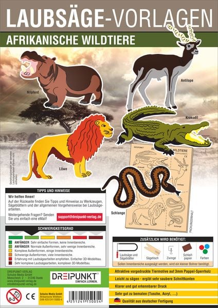 Produktbild: Laubs&auml;gevorlage Afrikanische Wildtiere