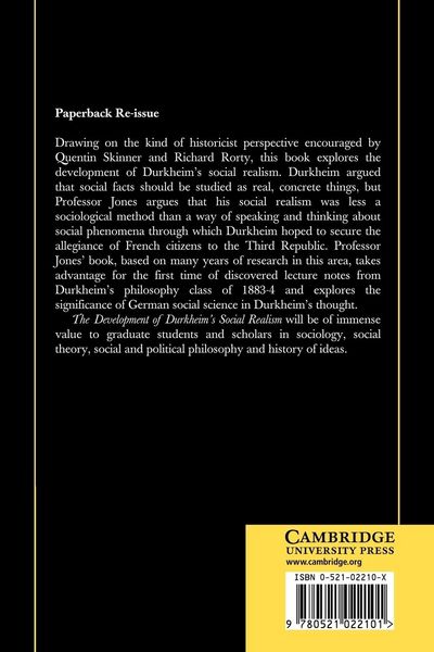 Produktbild: The Development of Durkheim's Social Realism
