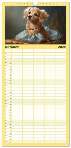 Produktbild: Familienplaner 2026 - M&auml;rchenhafte Helden mit feuchter Nase mit 5 Spalten (Wandkalender, 21 x 45 cm) CALVENDO