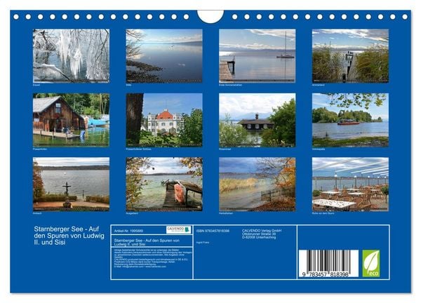 Produktbild: Starnberger See - Auf den Spuren von Ludwig II. und Sisi (Wandkalender 2026 DIN A4 quer), CALVENDO Monatskalender