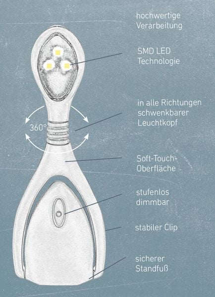 Produktbild: moses. libri_x Leselicht Lumi Plus Schwarz