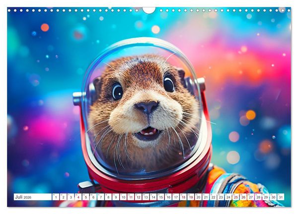 Produktbild: Tiere erobern den Weltraum (Wandkalender 2026 DIN A3 quer), CALVENDO Monatskalender