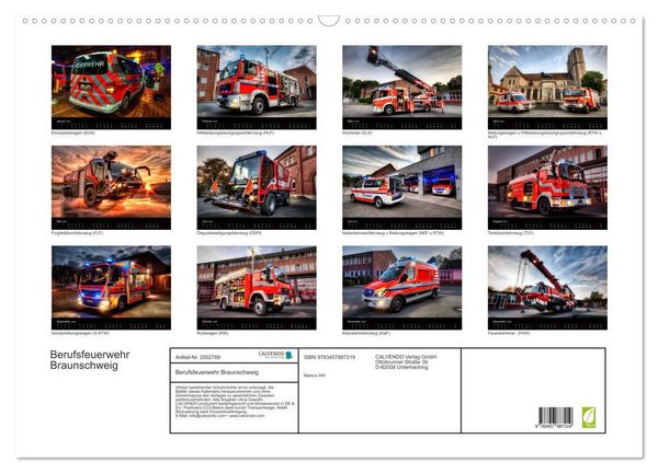 Produktbild: Berufsfeuerwehr Braunschweig (Wandkalender 2026 DIN A2 quer), CALVENDO Monatskalender