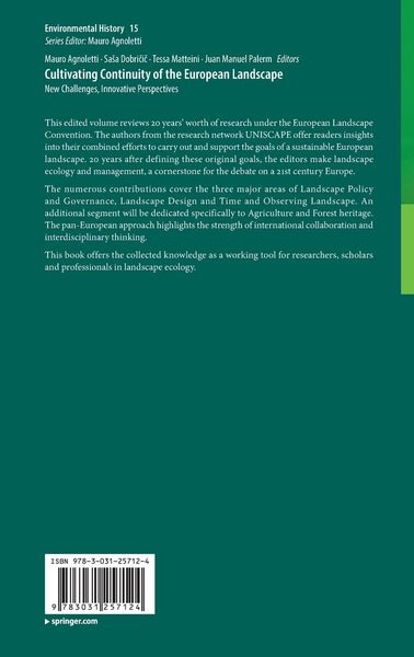 Produktbild: Cultivating Continuity of the European Landscape