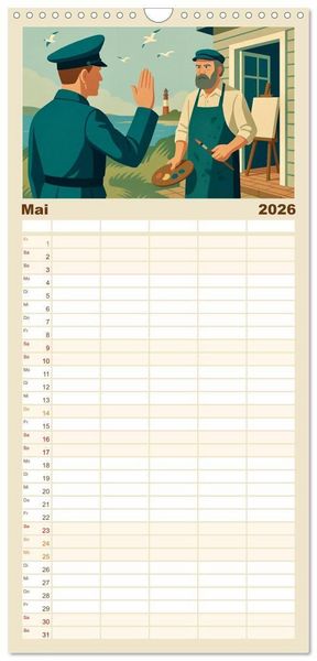 Produktbild: Familienplaner 2026 - Siegfried Lenz mit 5 Spalten (Wandkalender, 21 x 45 cm) CALVENDO