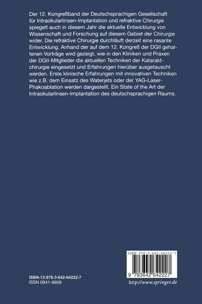 Produktbild: 12. Kongre&szlig; der Deutschsprachigen Gesellschaft f&uuml;r Intraokularlinsen-Implantation und refraktive Chirurgie