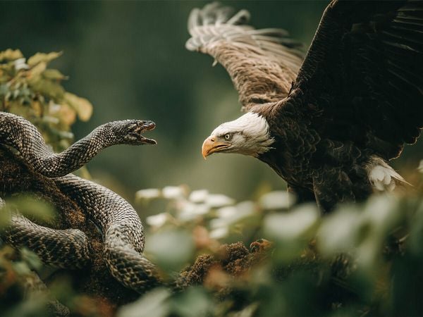 CALVENDO Puzzle Weißkopfseeadler im Kampf mit einer Schlange | 1000 Teile Lege-Größe 64x48cm Foto-Puzzle für glückliche Stunden