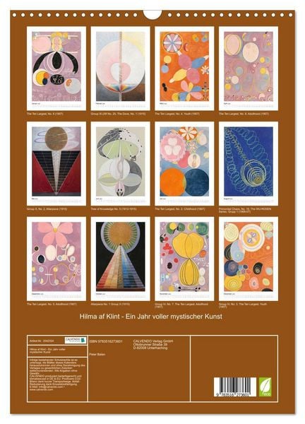 Produktbild: Hilma af Klint - Ein Jahr voller mystischer Kunst (Wandkalender 2026 DIN A3 hoch), CALVENDO Monatskalender