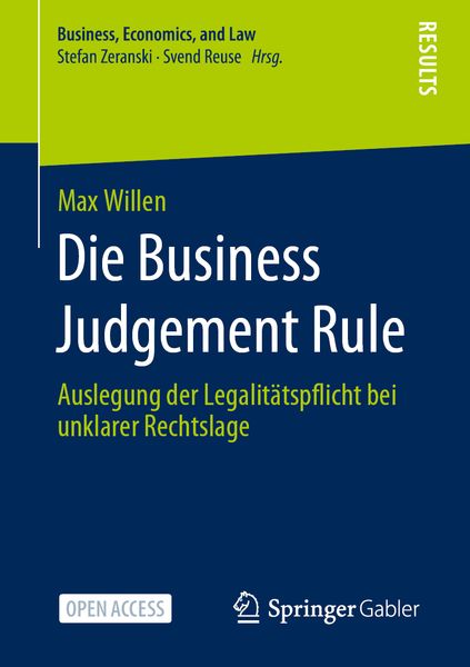 Produktbild: Die Business Judgement Rule