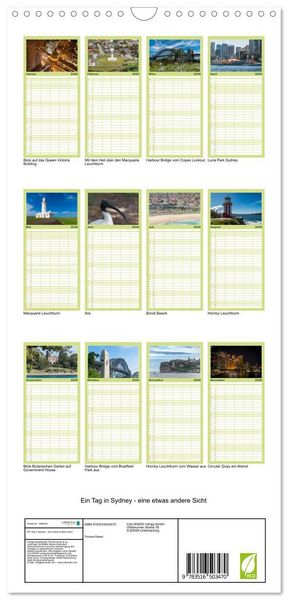 Produktbild: Familienplaner 2026 - Ein Tag in Sydney - eine etwas andere Sicht mit 5 Spalten (Wandkalender, 21 x 45 cm) CALVENDO