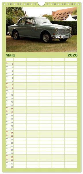 Produktbild: Familienplaner 2026 - Oldtimer vergangenger Jahrzehnte mit 5 Spalten (Wandkalender, 21 x 45 cm) CALVENDO