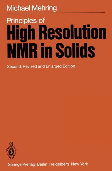 Produktbild: Principles of High Resolution NMR in Solids