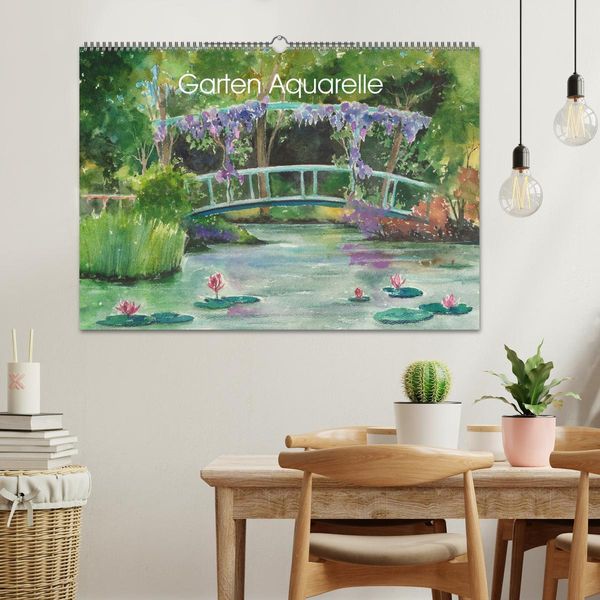 Produktbild: Garten Aquarelle (Wandkalender 2026 DIN A2 quer), CALVENDO Monatskalender