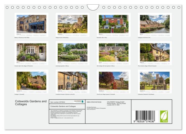 Produktbild: Cotswolds Gardens and Cottages (Wall Calendar 2026 DIN A4 landscape), CALVENDO 12 Month Wall Calendar