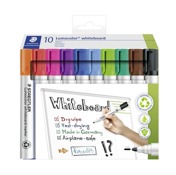 Produktbild: STAEDTLER Lumocolor 351 Whiteboard-Marker, Rundspitze, 351 C10