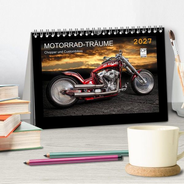 Produktbild: Motorrad-Tr&auml;ume &ndash; Chopper und Custombikes (Tischkalender 2027 DIN A5 quer), CALVENDO Monatskalender