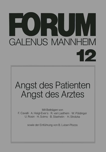 Produktbild: Angst des Patienten Angst des Arztes
