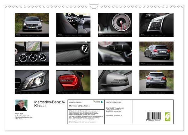 Produktbild: Mercedes-Benz A-Klasse (Wandkalender 2027 DIN A3 quer), CALVENDO Monatskalender