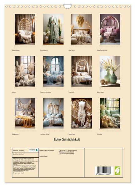 Produktbild: Boho Gem&uuml;tlichkeit (Wandkalender 2026 DIN A3 hoch), CALVENDO Monatskalender